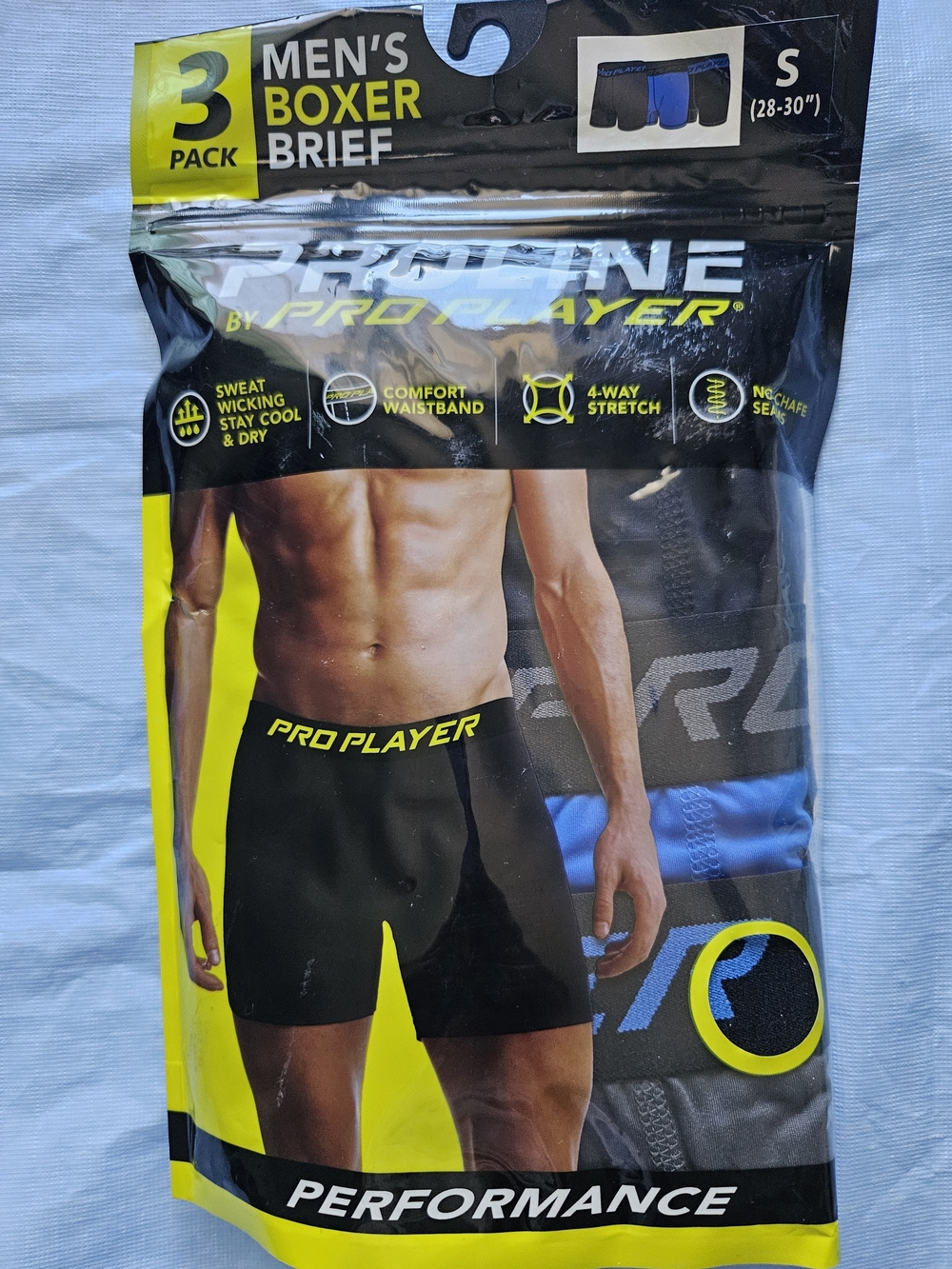 Pro Player Men's Performance Boxer Briefs - Black & Blue (3-Pack)
